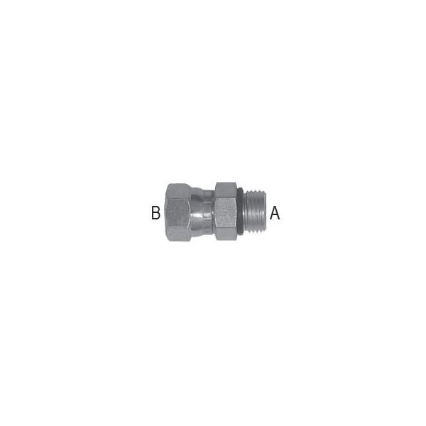 Tompkins Male O-Ring Boss to Female J.I.C. Swivel Straight: 9/16-18 A, 3/4-16 B 471430 - main